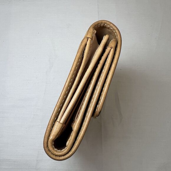 Coach Signature TriFold Wallet Monogram Logo Canvas Leather Jacquard Vintage Y2K - Picture 5 of 11